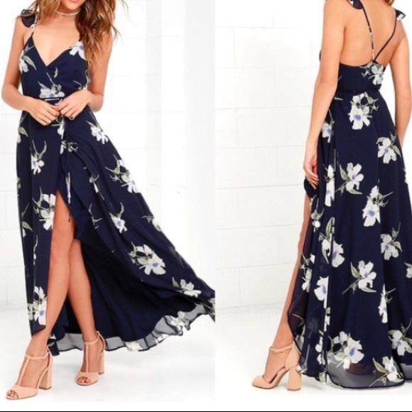 Lulus Dresses & Skirts - LuLu’s Worn Once Floral Print High-Low Wrap Dress